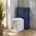 Hudson Reed WC-Ombouw 50cm Marineblauw Klassiek met Reservoir, Zwarte Spoelknop en Warwick Richmond Staand Toilet met Witte Toiletzitting