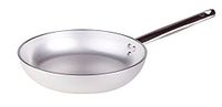 Pentole Agnelli Aluminium professionele stralende koekenpan, 5 mm, dik, met stalen buishandgreep, diameter 36 cm, zilver