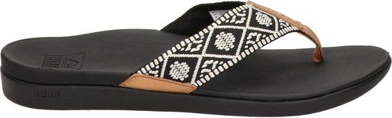 Reef Ortho Wovenblack/White Women's Flip-Flops - Black/White - Size 41