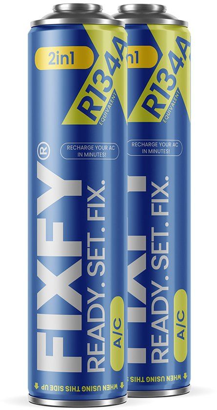 FIXFY 2in1 500ml airconditioning navulgas - 2x GROTE BUS +70% R134a