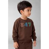 NAME IT MINI sweater met print - bruin