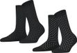 Esprit Fine Dot 2-Pack gedessineerd katoen multipack sokken dames zwart - maat 39-42