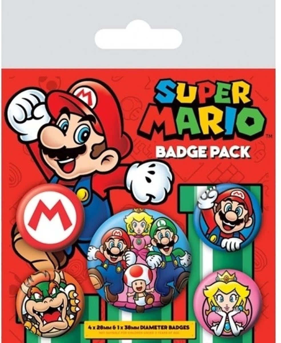 Pyramid International NINTENDO - Pack 5 Badges - Super Mario