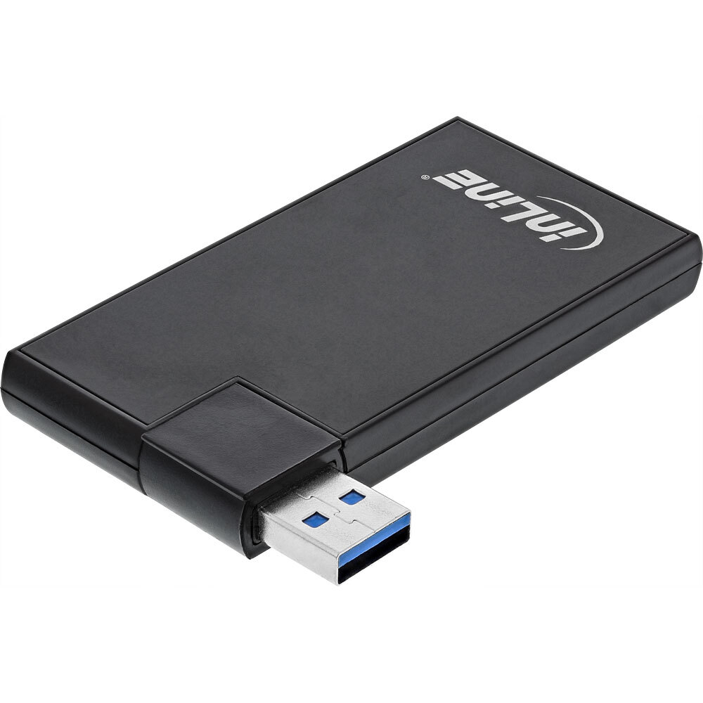 Inline 180 Twist Hub USB 3.0 - 4 Port - drehbar - schwarz