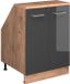 Vicco Rion Kast voor schuine wand – 60 x 81.6 cm met 2 deuren, kastromp 60 cm diepte Antraciet Hoogglans