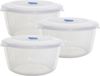 Whitefurze Boîte de conservation - 3x - micro-ondes/congélateur - transparent - plastique - 3,08 L