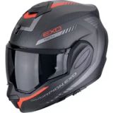 Scorpion Exo-Tech Evo Carbon Cosy Matt Black-Red - Systeemhelm - Maat M