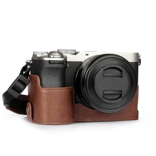 MegaGear Camera Case for Sony Alpha a7C II - Genuine Leather - Brown