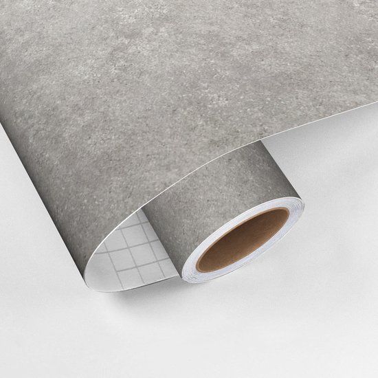 Ambiance Sticker Zelfklevende vinylfolie op rol, per meter verkocht - Afwasbare sticker voor keukenmeubels, kasten en deuren - Geborsteld beton - 60x100 cm