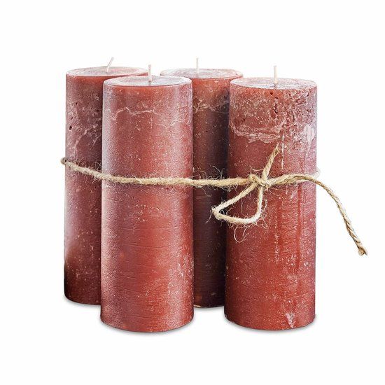 LOBERON Kaars set van 4 Homel roestrood