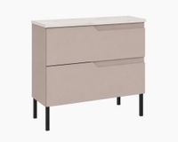 3xE living Meuble de salle de bain, modèle autoportant, 80 cm, Cachemire/Marbre Bianco