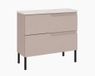 3xE living Meuble de salle de bain, modèle autoportant, 80 cm, Cachemire/Marbre Bianco