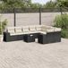 Maison Exclusive - Ensemble de jardin pour le jardin, composé de 10 pièces avec coussins, en polyrotin noir