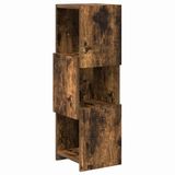 vidaXL Hoekkast - 25,5x25x80cm - Bewerkt - hout - Rook - Eiken