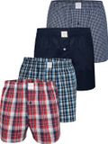 MG-1 Geweven Wijde Boxershorts Heren Core Blauw 4-Pack - Maat XXL
