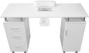 Monster Group BV Table de manucure avec aspiration - Blanc - 120x45x76cm - 8 roues