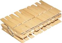 Cleany Houten Wasknijpers York 20 Stuks Bruin Anti-slip Hout