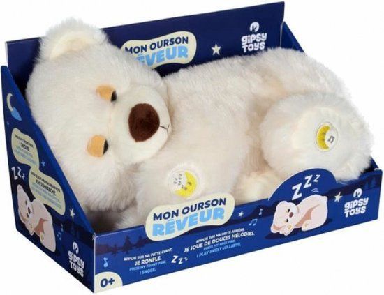 Gipsy Knuffel Mon ourson Reveur Pluche Knaagdier 30cm Beige