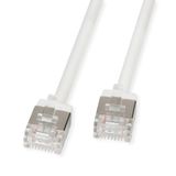ROLINE U/FTP DataCenter Patchkabel Cat.6A (Class EA), LSOH, slim, extra korte stekker, wit, 0,5 m