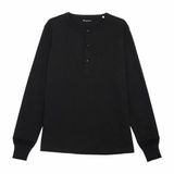 KnowledgeCotton Apparel Long Sleeve Bo Henley Black Jet-S