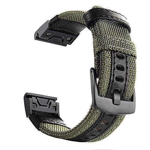 YOOSIDE QuickFit armband voor Garmin Fenix 5X / 6X / 7X - nylon - groen