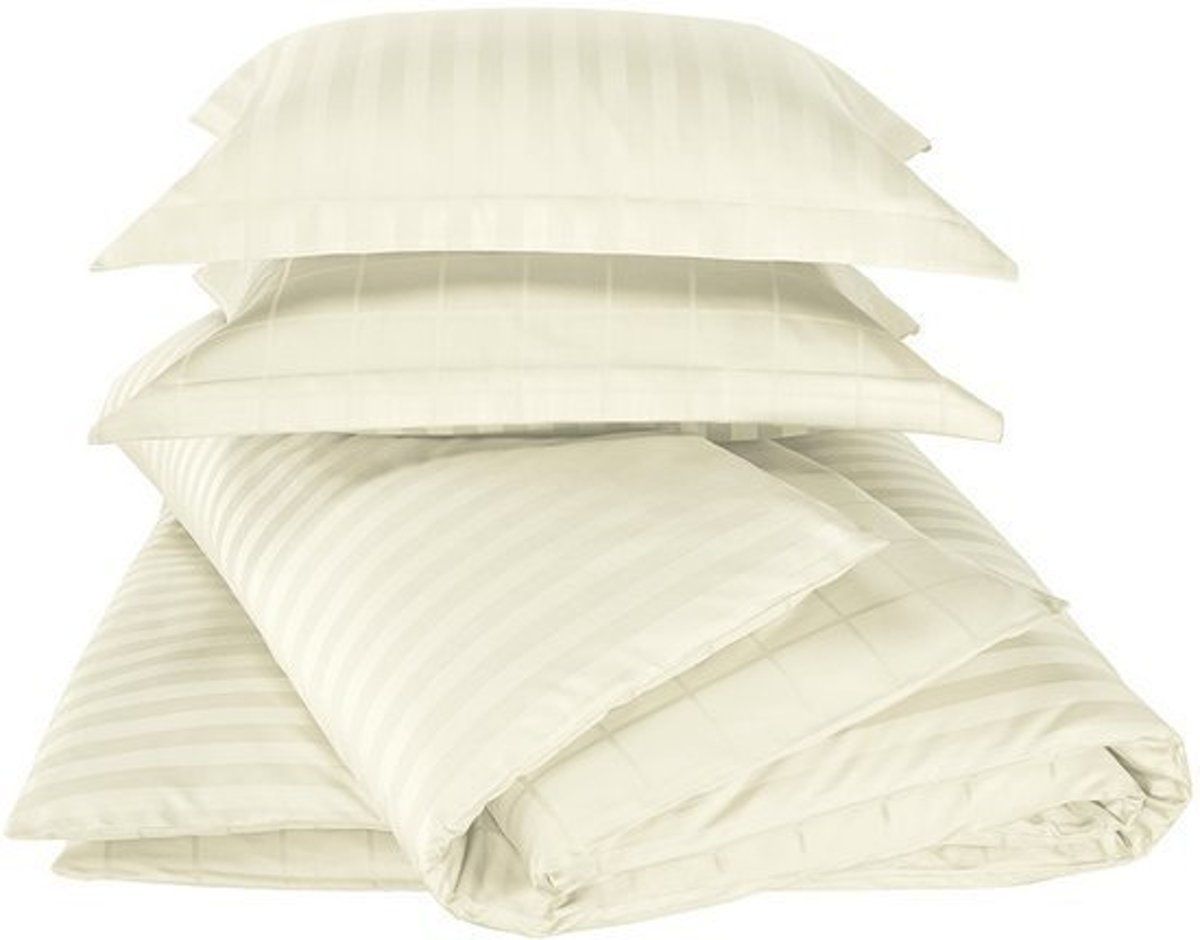 De Witte Lietaer Zygo - dekbedovertrek - 1-persoons 140x220 cm & 1 kussensloop 60x70 cm - ivory