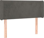 vidaXL Hoofdbord met randen 83x16x78/88 cm fluweel donkergrijs