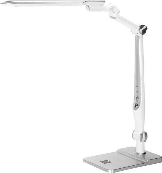 Aigostar Alexander LED Bureaulamp - Dimbaar - Opvouwbaar - 6.6W - Instelbare Kleurtemperatuur - Zilver/Wit