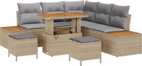 vidaXL Tuinbank Beige Poly Rattan