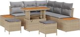 vidaXL Tuinbank Beige Poly Rattan
