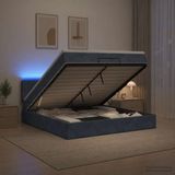 vidaXL Ottomaanse Bed met Matras en LED Donkergrijs 140 x 190 cm