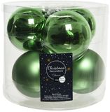Decoris Kerstballen - 18 stuks - Groen - 8 cm - Glas
