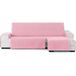 ECOMMERC3 Elastische bankhoes voor chaise longue, extra rechts - bankovertrek chaise long, roze, met verstelbare elastieken, compatibel met hoekbanken links of rechts