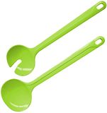 FACKELMANN Tropische Salade Bestek Plastic Vork en Salade Lepel, Presentatiebestek met Ergonomisch Handvat (Kleur: Groen), Hoeveelheid: 1 stuk, 29,5 x 8,2 x 2,6 cm