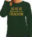 Bellatio Decorations Foute kersttrui/sweater voor dames - Hohoho freak show - groen - glitter goud M