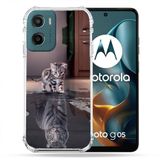 Cokitec Versterkte hoes voor Motorola G05 / E15 Animal Cat Reflet