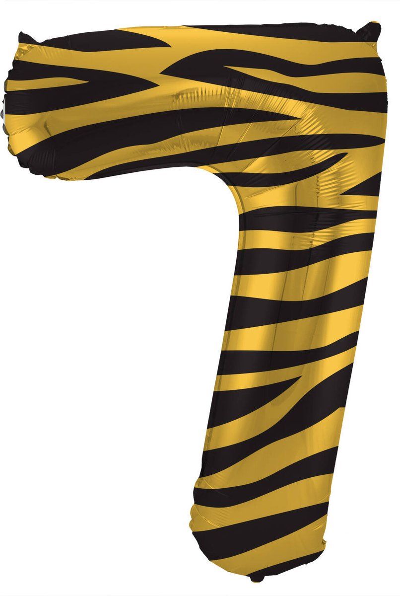 Folat Folieballon Cijfer 7 Tiger Chic - 86 cm