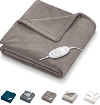 Beurer elektrische deken HD 75, behaaglijke elektrische deken met 6 temperatuurstanden, elektronische temperatuurregeling, 180 x 130 cm