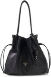 GUESS Karima Drawstring Tote Schoudertas Zwart