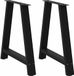 Pieds de table 2 pcs forme A 80x(72-73) cm acier noir