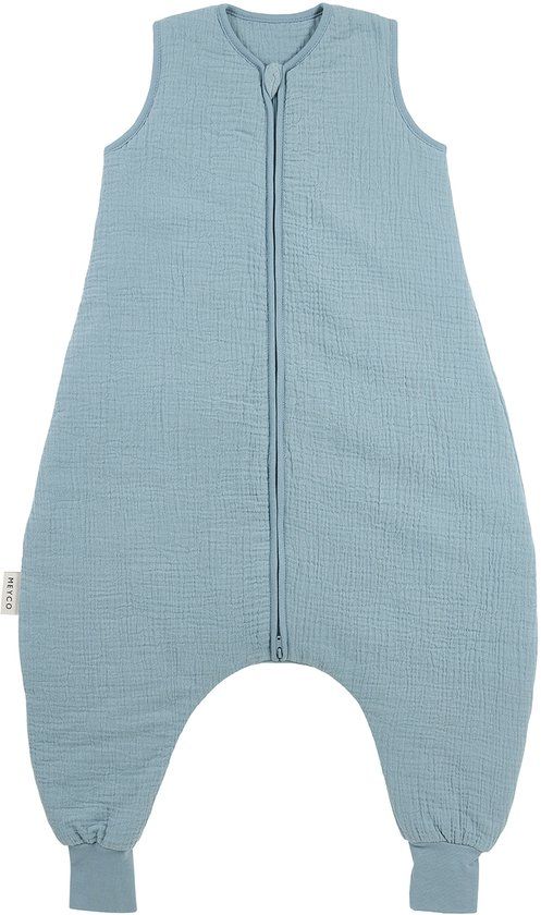 Meyco Baby Uni Baby Winter Slaapoverall Jumper - Pre-washed Hydrofiel - Jeans Blue - 92cm - 2.0 TOG