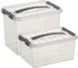 Sunware Opberg boxen set van 4x stuks - Kunststof - Transparant - 6 & 9 Liter