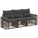 vidaXL Banc de jardin 3 pcs gris et gris foncé poly rotin