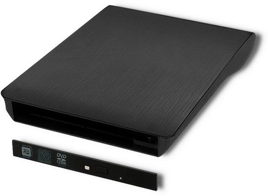 Qoltec 51865 Behuizing voor optische schijf - CD/DVD - USB 3.0 - 9.5mm - Zwart