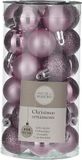 House of Seasons House of Season Kerstballen - 30st - kunststof - lila paars - 3cm