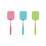 Fackelmann 9984950 vliegenmepper met telescoopsteel, vliegendoder, kunststof, roze, blauw, groen, 26,5 x 1,5 x 8,3 cm, 3 stuks