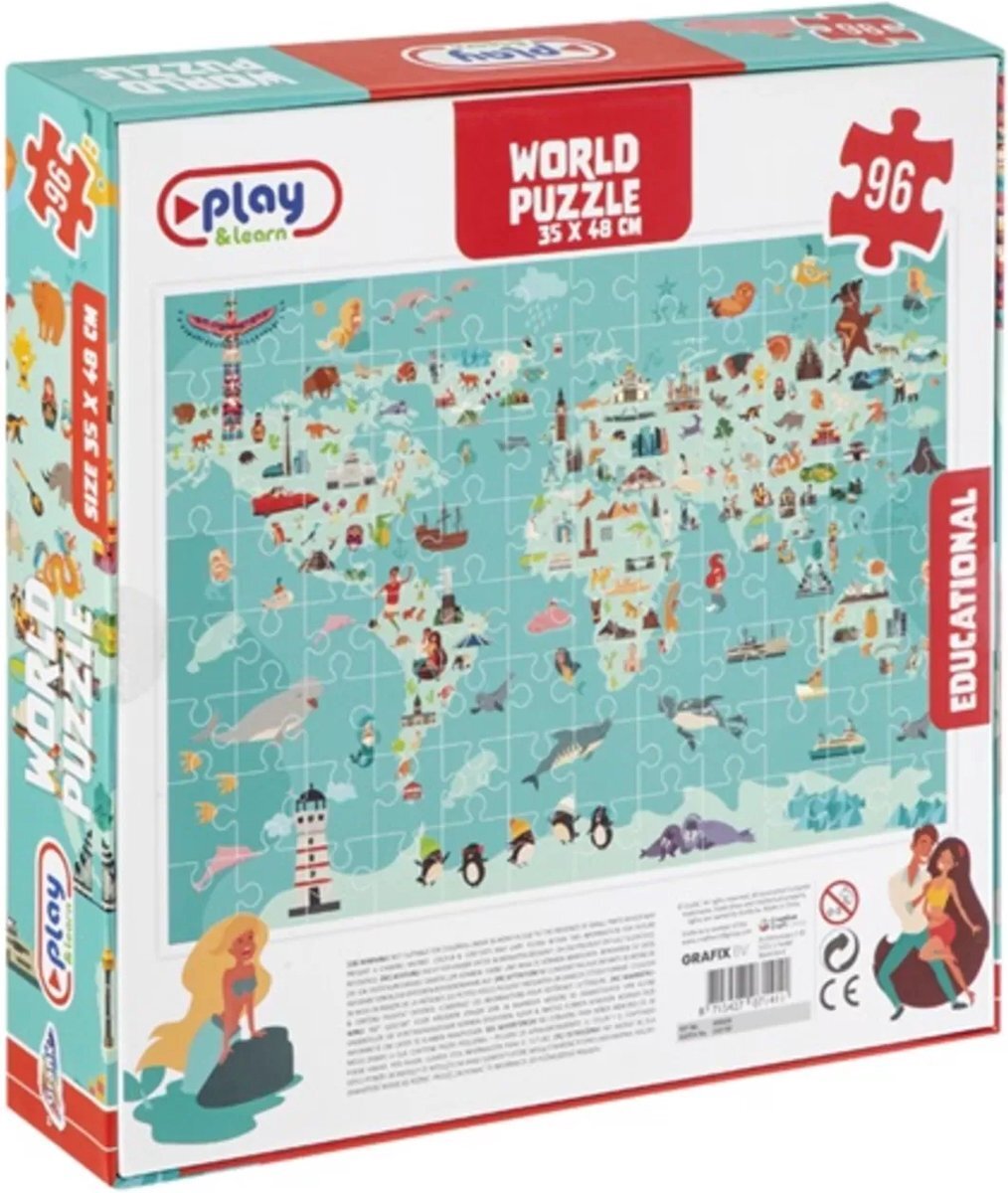 Jouet-Plus Jouetprive-World puzzel, 96 stukjes 400026