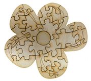 Petra's Bastel News Knutselartikelen 3 puzzellumen van hout, hoogte ca. 12 cm, natuur, 28 x 19 x 5,5 cm