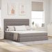 Maison Exclusive - lit de rangement LED avec matelas, couleur taupe, 160 x 200 cm, avec revêtement en tissu