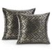 AmeliaHome 2 kussenslopen 45x45 cm decoratieve kussenhoezen ritssluiting geometrisch glamour Velvet Navia antraciet goud